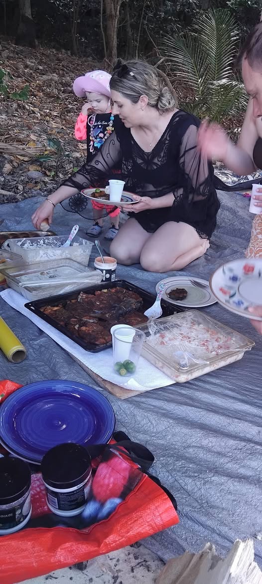 Fresh food and BBQ spread on the beach
