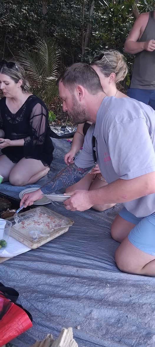 Beach picnic laid out for guests on a Fijian island